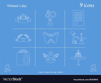 I love you womens doodle 6 icon in set of womens vector image