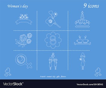 I love you womens doodle 6 icon in set of womens vector image