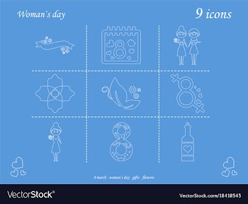 I love you womens doodle 6 icon in set of womens vector image