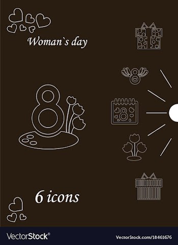 I love you womens doodle 6 icon in set of womens vector image