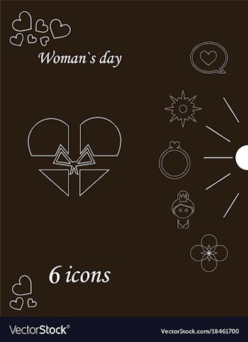 I love you womens doodle 6 icon in set of womens vector image