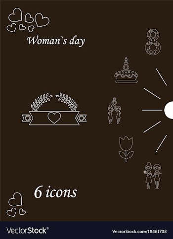 I love you womens doodle 6 icon in set of womens vector image