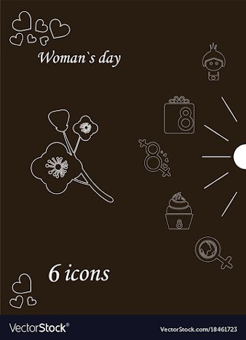 I love you womens doodle 6 icon in set of womens vector image