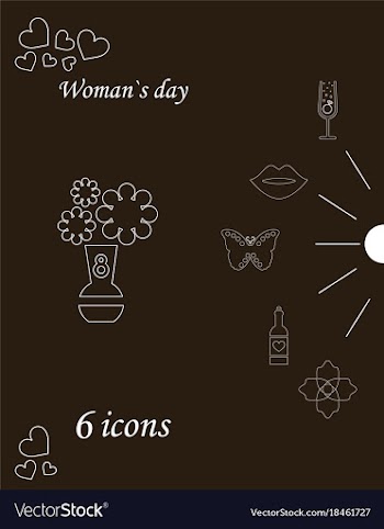 I love you womens doodle 6 icon in set of womens vector image