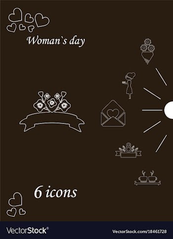 I love you womens doodle 6 icon in set of womens vector image