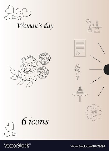 I love you womens doodle 6 icon in set of womens vector image