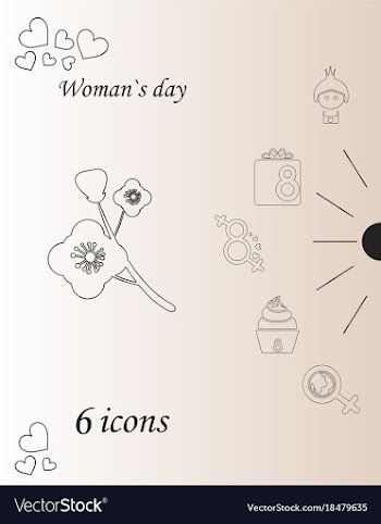 I love you womens doodle 6 icon in set of womens vector image