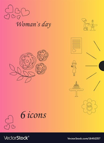 I love you womens doodle 6 icon in set of womens vector image