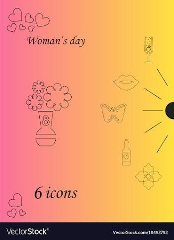 I love you womens doodle 6 icon in set of womens vector image