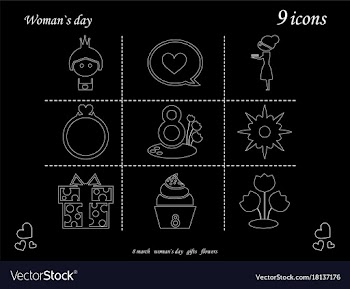 I love you womens doodle 9 icon in set of womens vector image