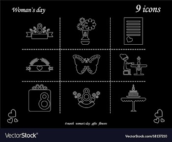 I love you womens doodle 9 icon in set of womens vector image