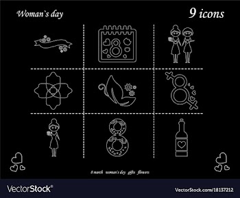 I love you womens doodle 9 icon in set of womens vector image
