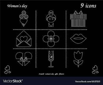 I love you womens doodle 9 icon in set of womens vector image