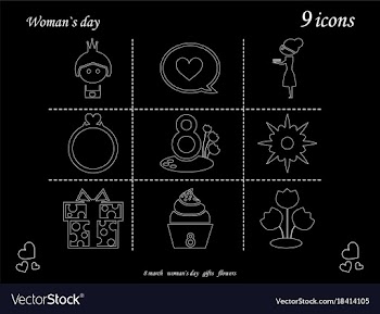 I love you womens doodle 9 icon in set of womens vector image