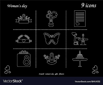 I love you womens doodle 9 icon in set of womens vector image