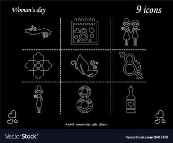 I love you womens doodle 9 icon in set of womens vector image