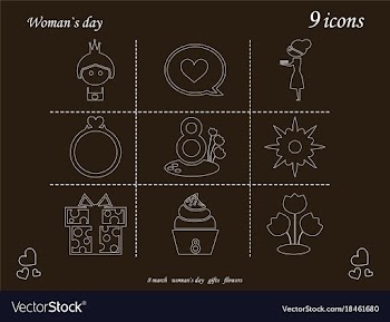 I love you womens doodle 9 icon in set of womens vector image