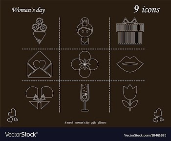I love you womens doodle 9 icon in set of womens vector image