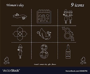 I love you womens doodle 9 icon in set of womens vector image