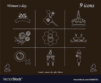 I love you womens doodle 9 icon in set of womens vector image