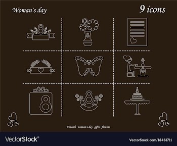 I love you womens doodle 9 icon in set of womens vector image