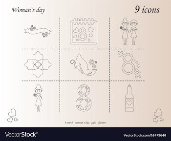 I love you womens doodle 9 icon in set of womens vector image