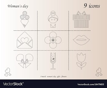I love you womens doodle 9 icon in set of womens vector image