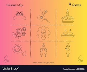 I love you womens doodle 9 icon in set of womens vector image