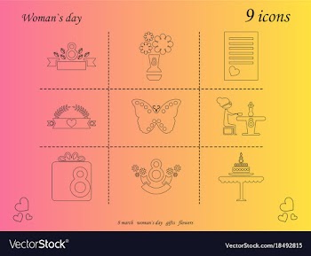 I love you womens doodle 9 icon in set of womens vector image