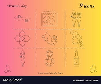 I love you womens doodle 9 icon in set of womens vector image