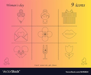 I love you womens doodle 9 icon in set of womens vector image