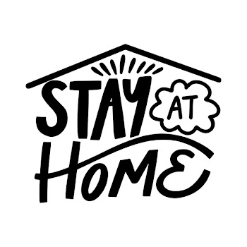 I stay at home lettering Free Vector