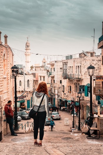 I took this one of my girlfriend during a short trip to Israel to meet a friend of mine. We decided to cross the border and visit Bethlehem in Palestine. 