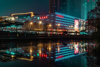 I took this picture in Zhongshan park, using the building’s reflection in the lake.