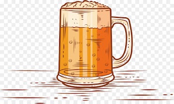 Ice beer Oktoberfest FOOM Drink - Hand drawn effervescent beer glass 