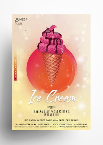 Ice Cream – Free PSD Flyer Template
