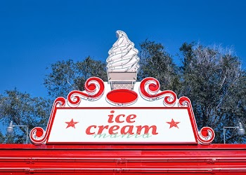 Ice cream cone advertising board, remixed… | Free stock photo | High Resolution image
