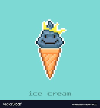 ice cream cone character with crown