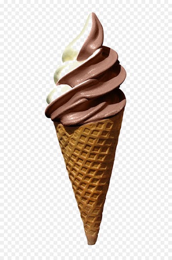 Ice cream cone Chocolate ice cream Soft serve - Dual flavor ice cream picture material 