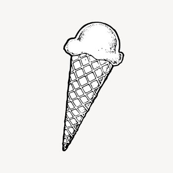 Ice-cream cone drawing, dessert illustration. | Free Photo - rawpixel