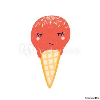 Ice cream cone flat vector illustration