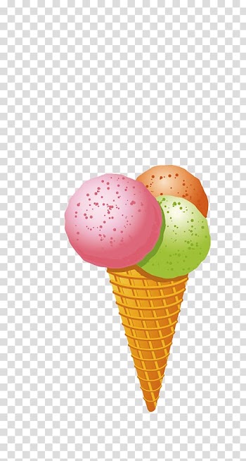 Ice cream cone Flour, Color ice cream transparent background PNG clipart