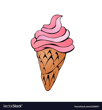 Ice cream cone - icecream summer sweet isolated vector image