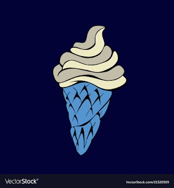 Ice cream cone - icecream summer sweet isolated vector image
