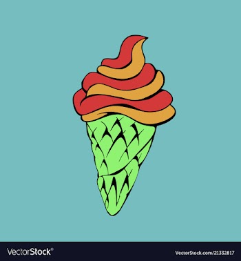 Ice cream cone - icecream summer sweet isolated vector image