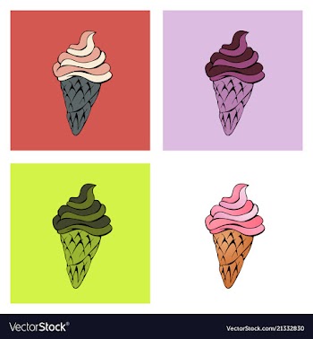 Ice cream cone - icecream summer sweet isolated vector image