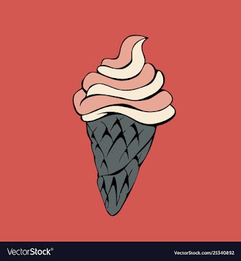 Ice cream cone - icecream summer sweet isolated vector image