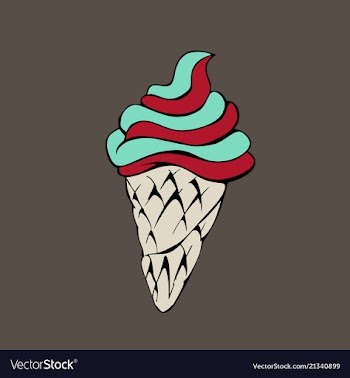 Ice cream cone - icecream summer sweet isolated vector image