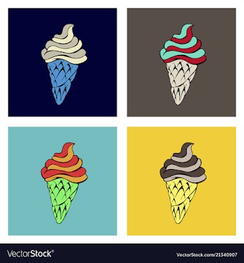 Ice cream cone - icecream summer sweet isolated vector image