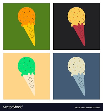 Ice cream cone icon isolated on background trendy vector image